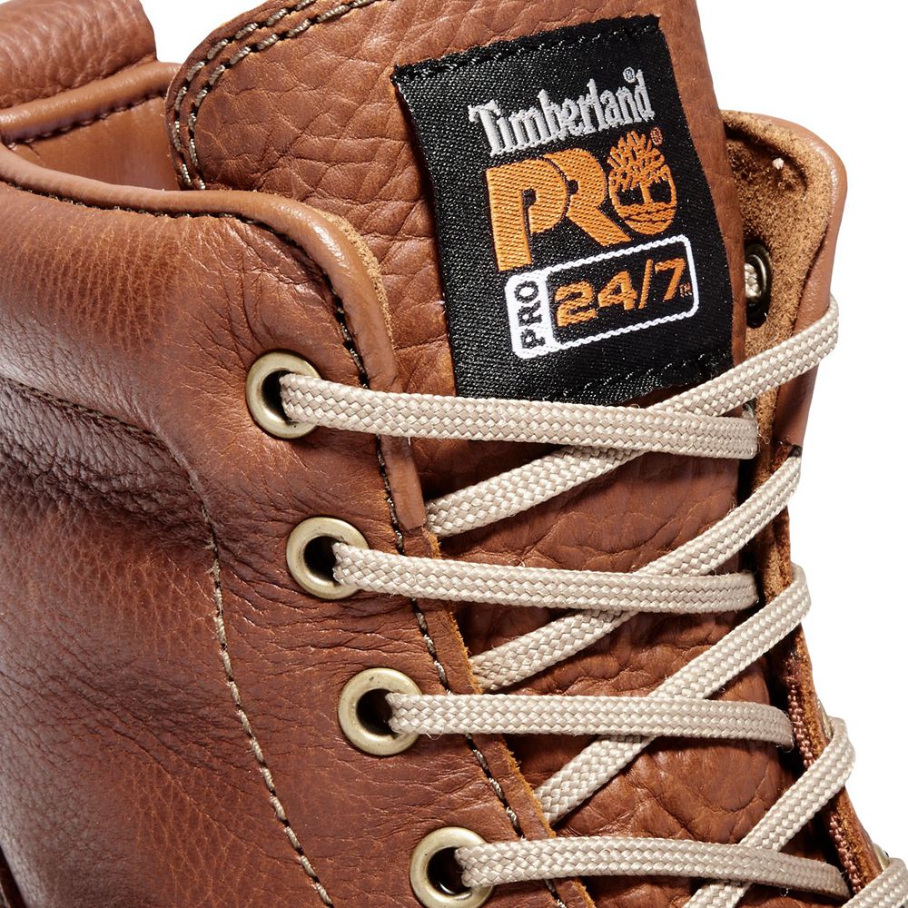 Timberland Mens Pro Boots 6\" Soft Toe Wedge - Brown - India KT5821046